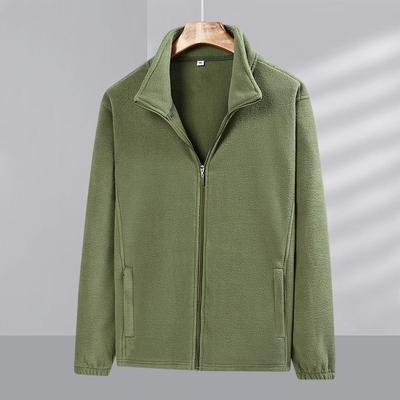 Men's Spring and Autumn Fleece Jacket - Stand Collar Softshell Outerwear, Thermal Warm Coat