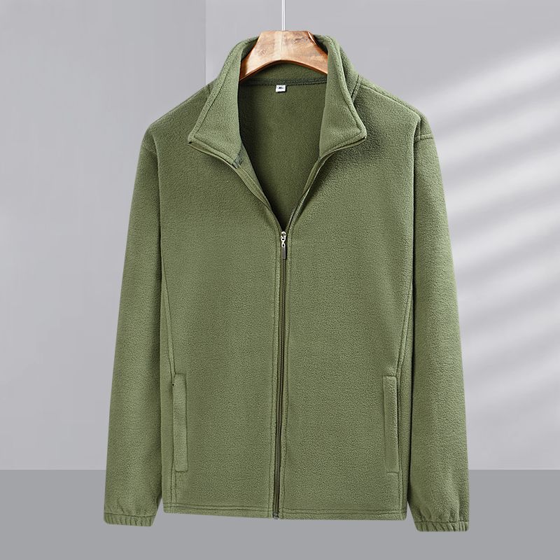 Spring Autumn Mens Fleece Jacket    Stand Collar Softshell Outwear Thermal Warm Coat