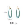 Pastel Macaron Earrings Women Dainty Drop Hoop Studs With Post Geometric Round Design Fresh Sweet Style