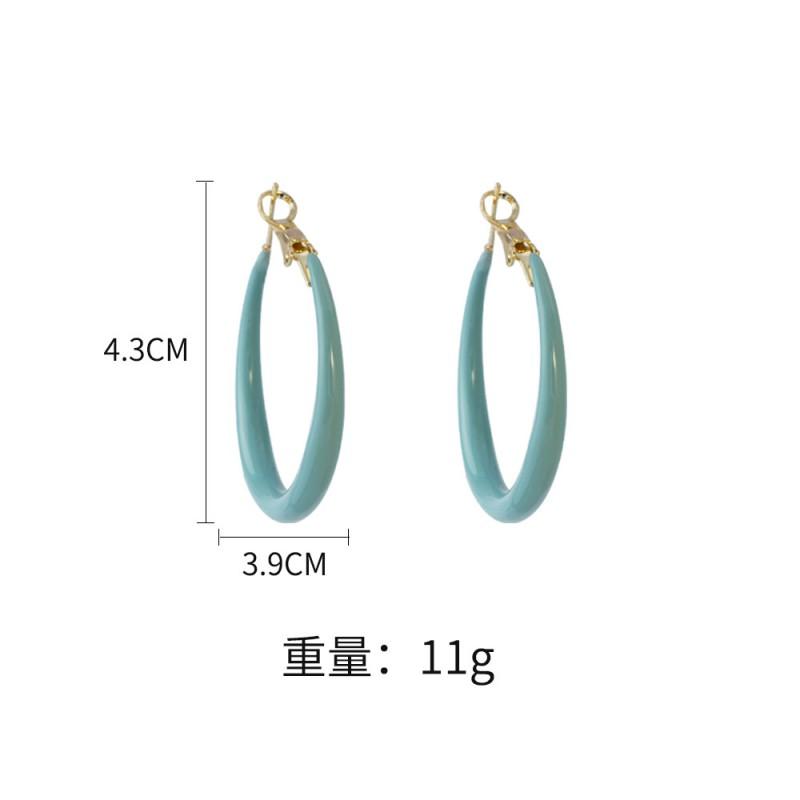 Pastel Macaron Earrings Women Dainty Drop Hoop Studs With Post Geometric Round Design Fresh Sweet Style