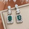 Fashion Gorgeous Green Cubic Zirconia Ladies Hanging Earrings Aesthetic Wedding Engagement Party Ladies Earrings Fashion