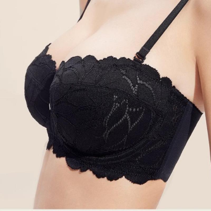 French Lace Seamless Bra Large Breasts Make You Look Smaller Ultra-thin Small Breasts Push-up Anti-sagging Nude Bra