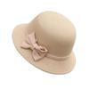 Hat Women's Spring and Autumn Fashion Fedora Hat Elegant Retro British Big Brim Hat