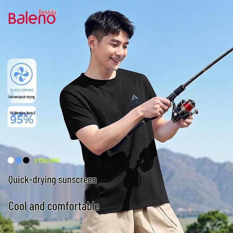 Baleno Men s Sun Protection Ice-Feel Quick-Dry Short Sleeve T-Shirt M