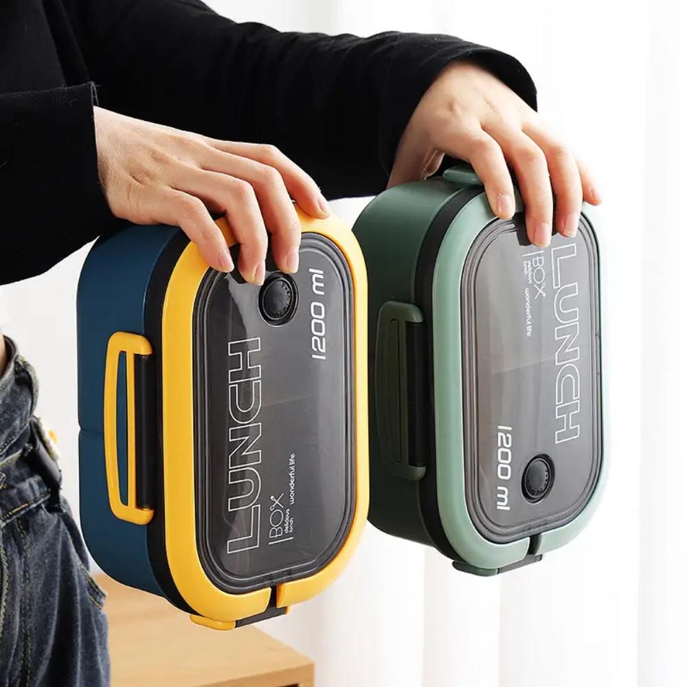 Double-layer Lunch Box Portable Compartment Fruit Food Box Microwave Lunch Box With Fork And Spoon Picnic Fresh Box