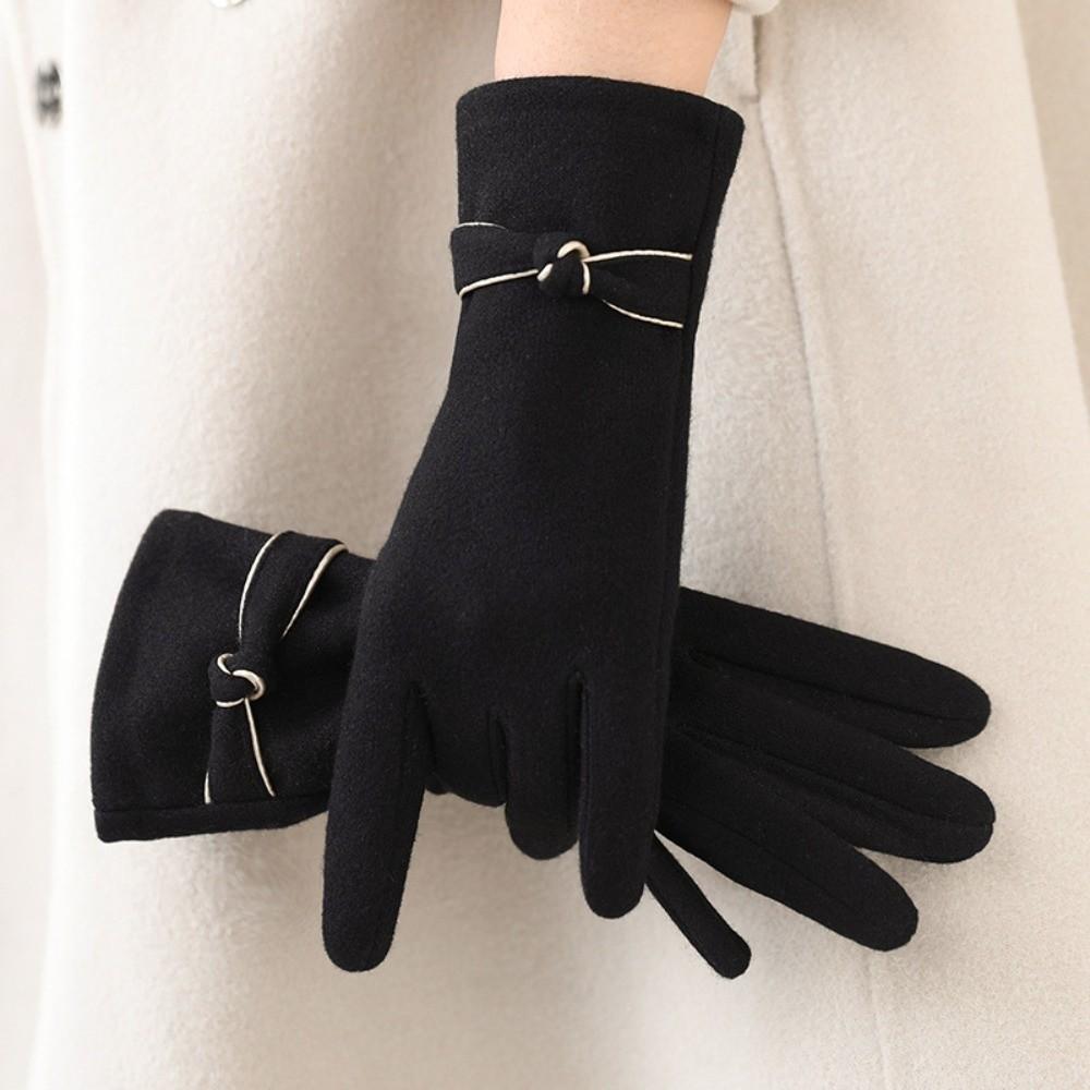 Windproof Women Winter Gloves Velvet Lined Warm Gloves Imitation Cashmere Gloves  for Winter Use
