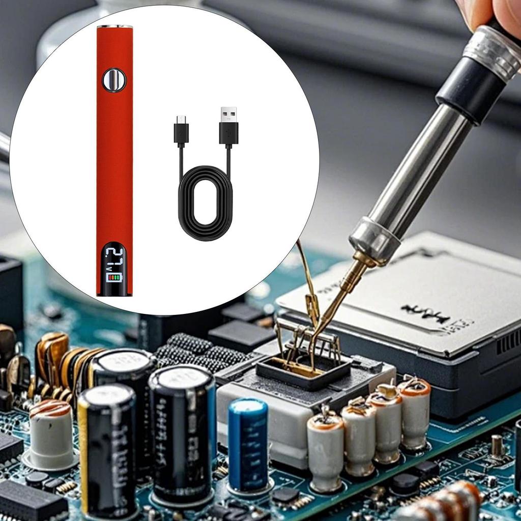 Soldering Iron Kit Battery Pen 650mAh Mini with Storage Case USB Cordless for Solder