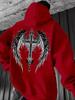 Large Print Loose Hooded Sweater, Dark Gothic Religious Men's and Women's Casual Pullover Hooded