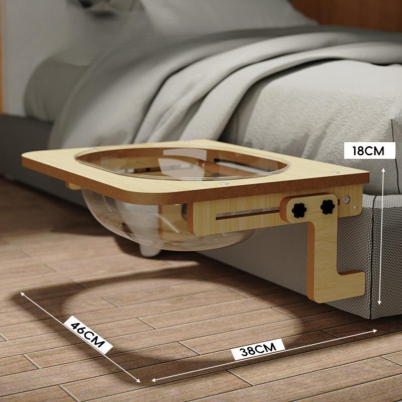 Wood Cat Bed Space Capsule Cat House Transparent Non Perforated Suspension Balcony Window Glass Cat Bed Hammock Pet Supplies