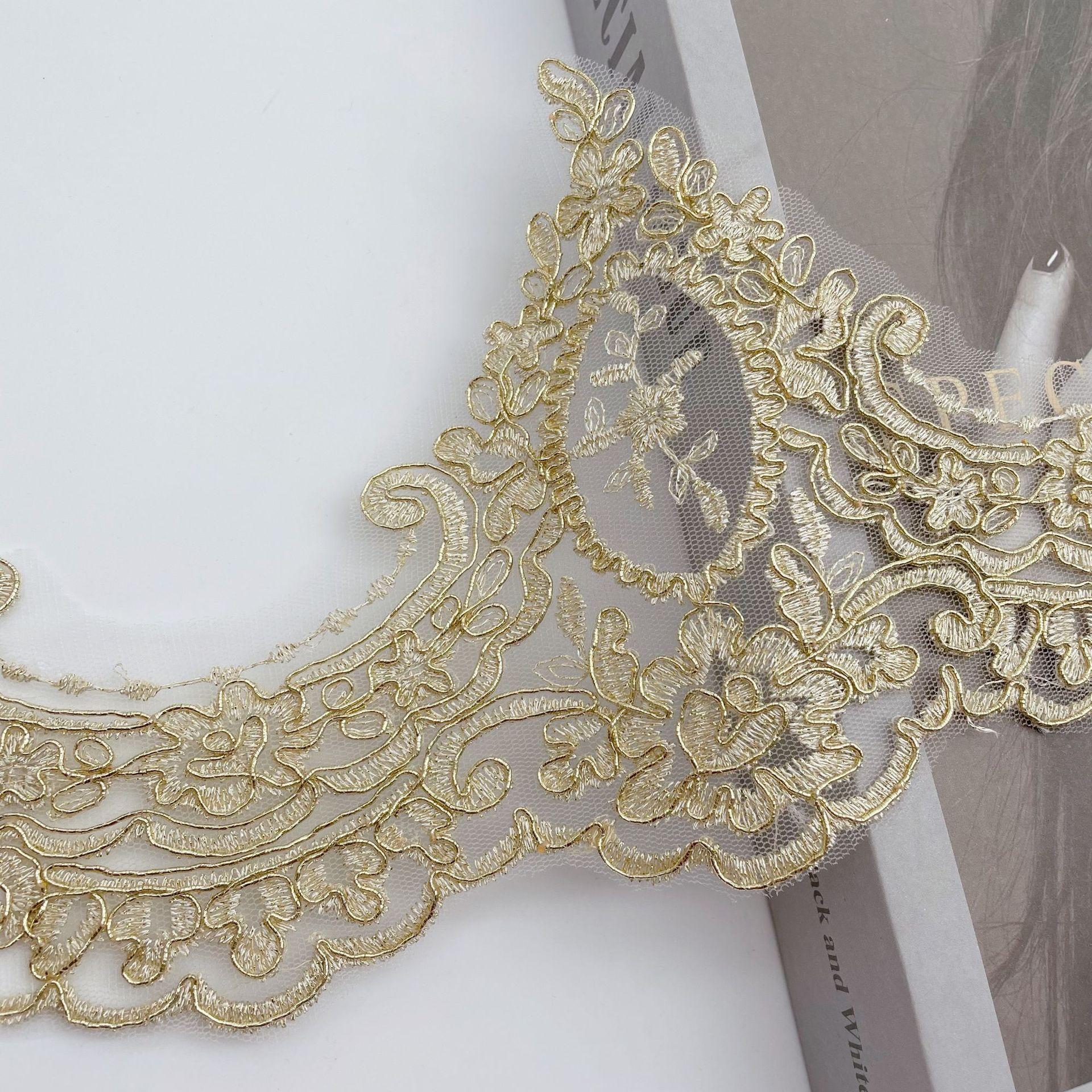 

Gold Thread Car Bone Embroidery Lace Width 15Cm Children S Dress Dance Clothes Home Textile Accessories Car Bone Gold Lace accompanying gold wire