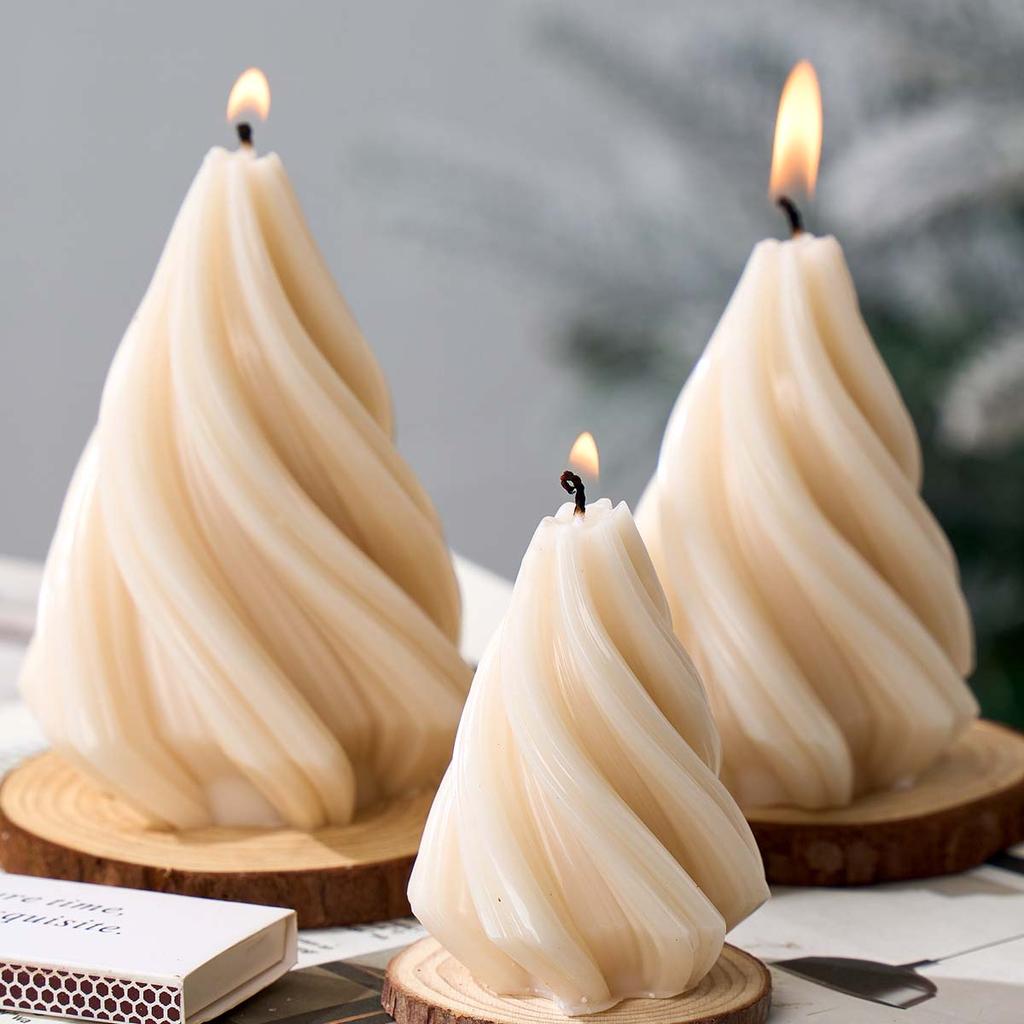 3D Rotating Wave Silicone Candle Mold DIY Taper Scented Candles Soap Molds Plaster Resin Abstract Art Crafts Making Home Decor