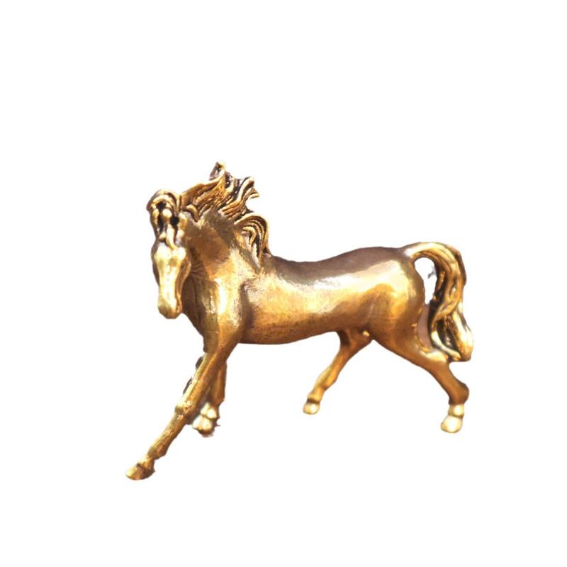 1PC Creative Brass Horse And Monkey Cute Statue Key Chain Pendant Home Office Desktop Ornaments Funny Toys