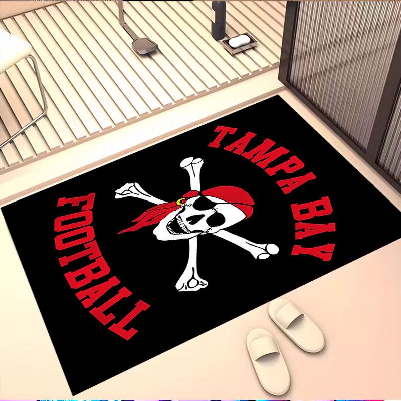 Tampa Bay Buccaneers Print Rug, Washable Floor Carpet, For Entryway Dorm Laundry Room Office Study, Home Decor Birthday Christmas Gift
