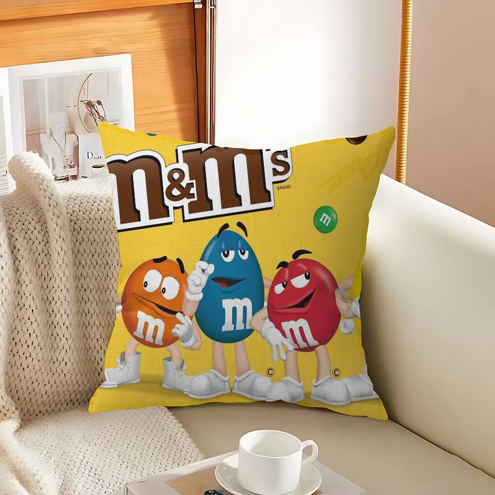 M Chocolate Candy Pillowcases Home Bedding Decorative Pillow Cover Wedding Super Soft Pillow Case