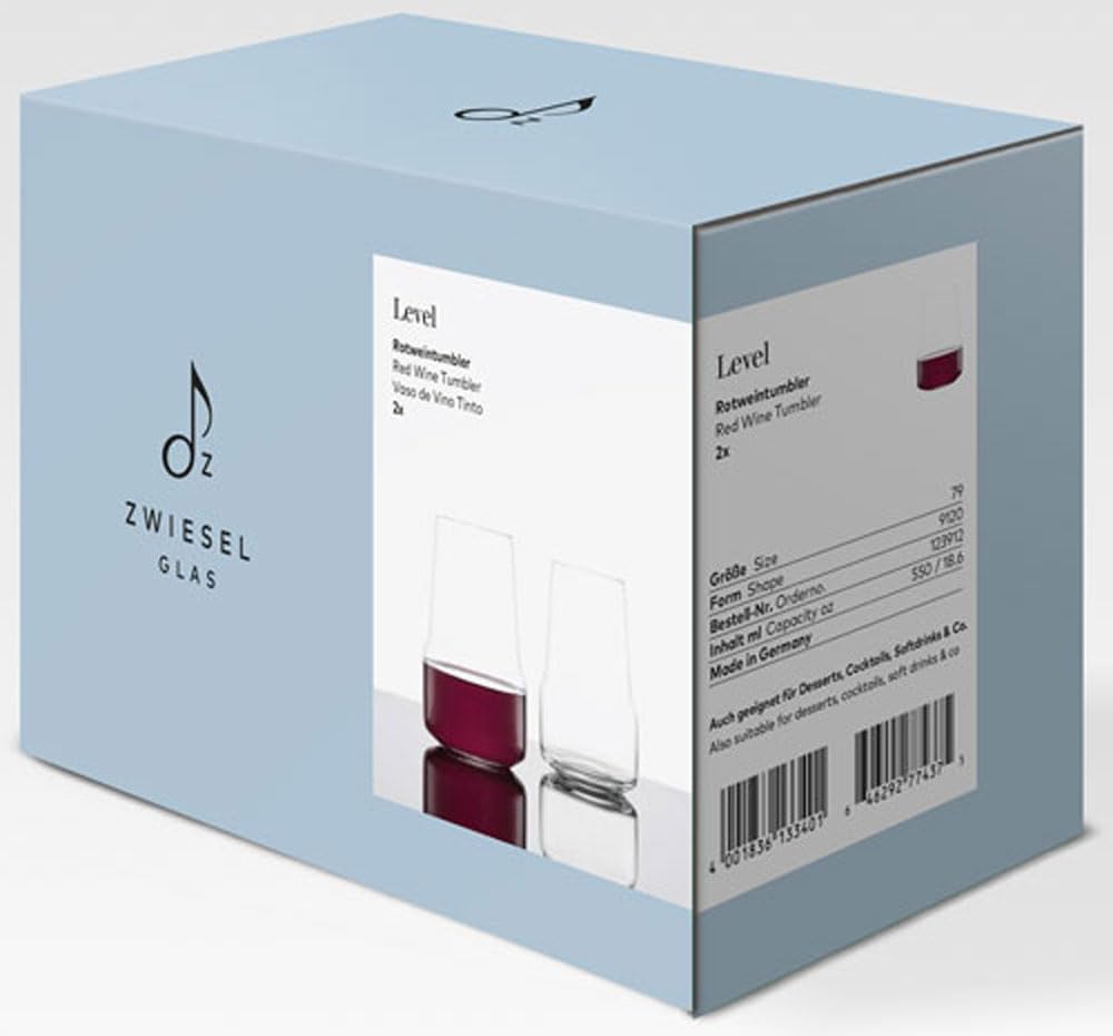 ZWIESEL GLAS Level Red Wine Tumblers, Machine-Made, Pair (m123912)