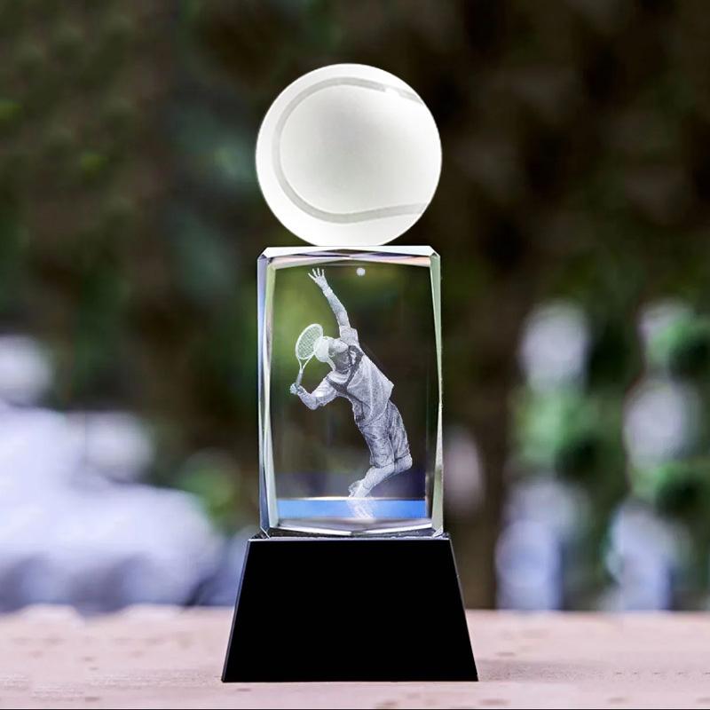 Customized Crystal Sculpture Trophy, Sports, Volleyball, Tennis, Badminton, Golf Games, Competition Awards, Home Decor