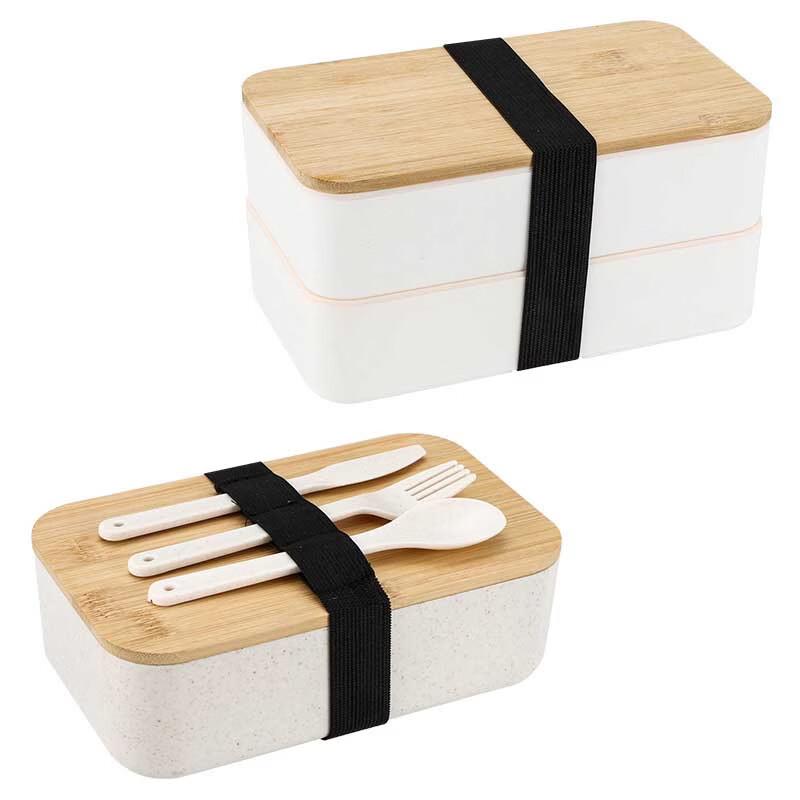 Japanese Style Wood Lid Bento Box