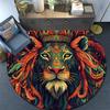 Royal Lion Round Area Rug,Carpet Rug for Living Room Bedroom Sofa Playroom Decor,Non-slip Floor Mat