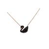 Elegant Rose Gold Black Swan Pendant Necklace - Classic Titanium Steel, Non-Fading, Fashionable Clavicle Chain