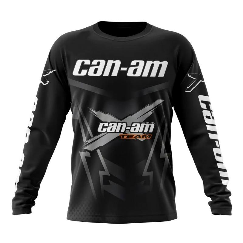 Motorcycle Racing Long Sleeve Round Neck T-shirt for Men and Women Fashion Can Am Team Long Sleeve T-shirt Sports Men's Clothing