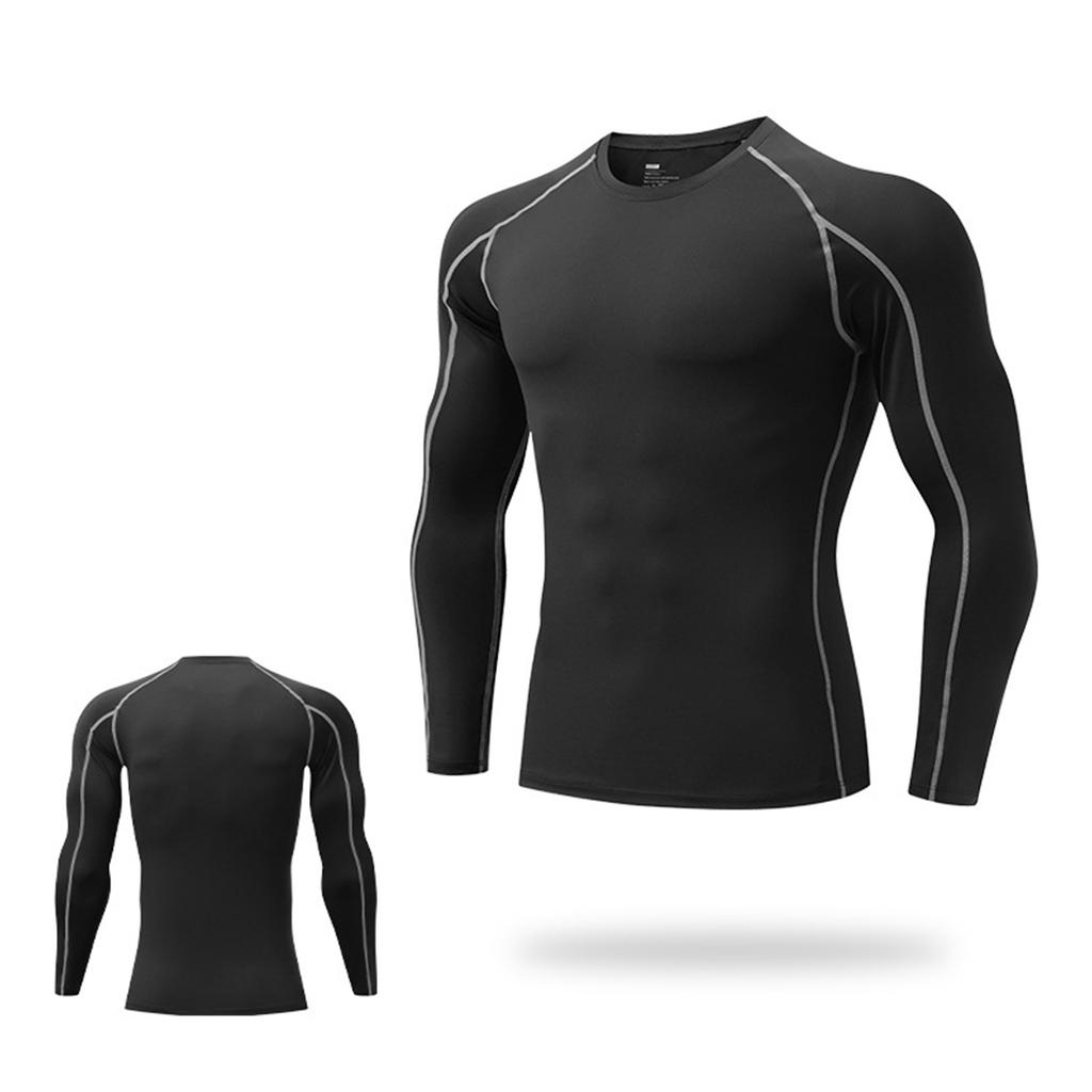 Men's Sports Tight Fitting Long Sleeved Sports Quick Drying Men's Breathable Elastic Fitness Suit