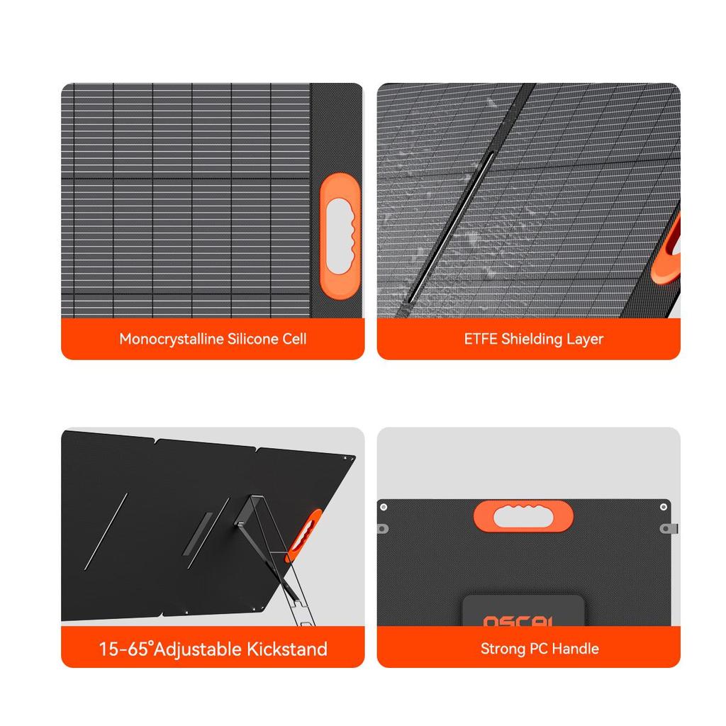 OSCAL PM200 Plus Foldable Solar Panel 200W Solar System for Power Station
