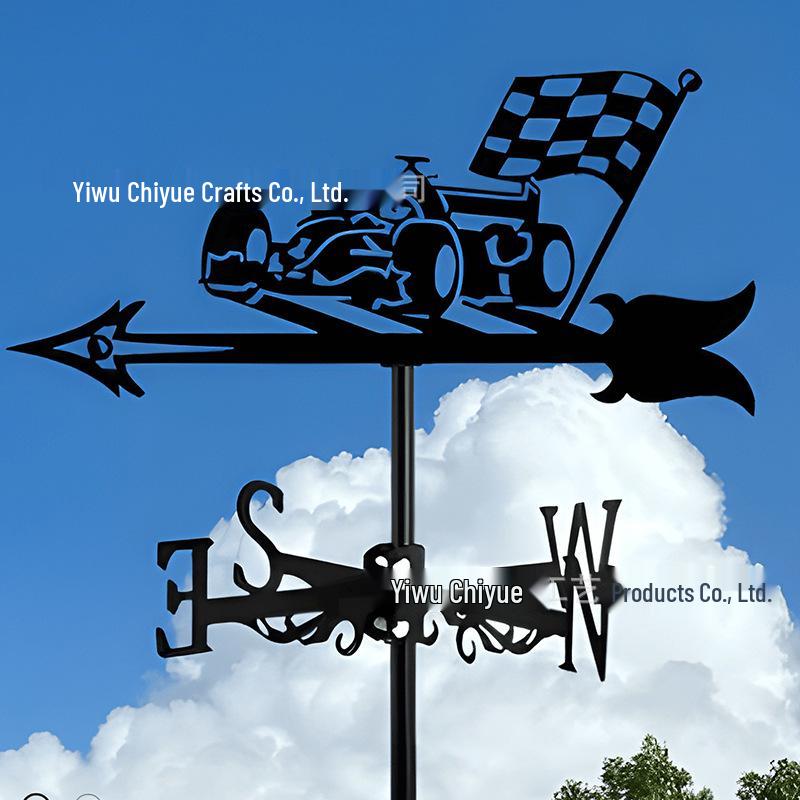 Weather Vane Ornament: Outdoor Wrought Iron Spray-Painted Roof Decoration Metal Craft