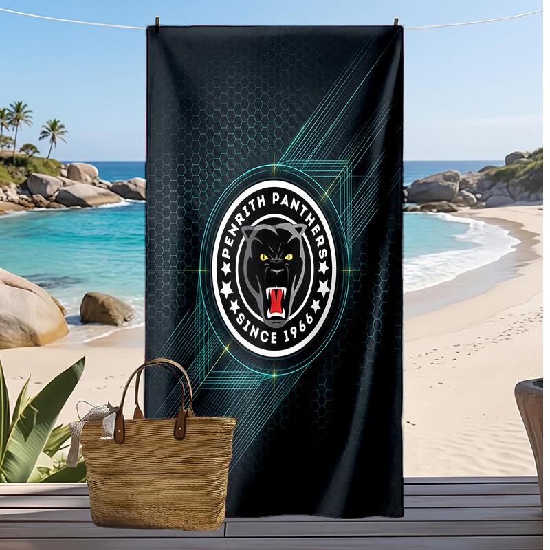 Penrith Panthers Print Beach Towel Soft Portable Quick?dry Towel For Pool Summer Vacation Outdoor Sport