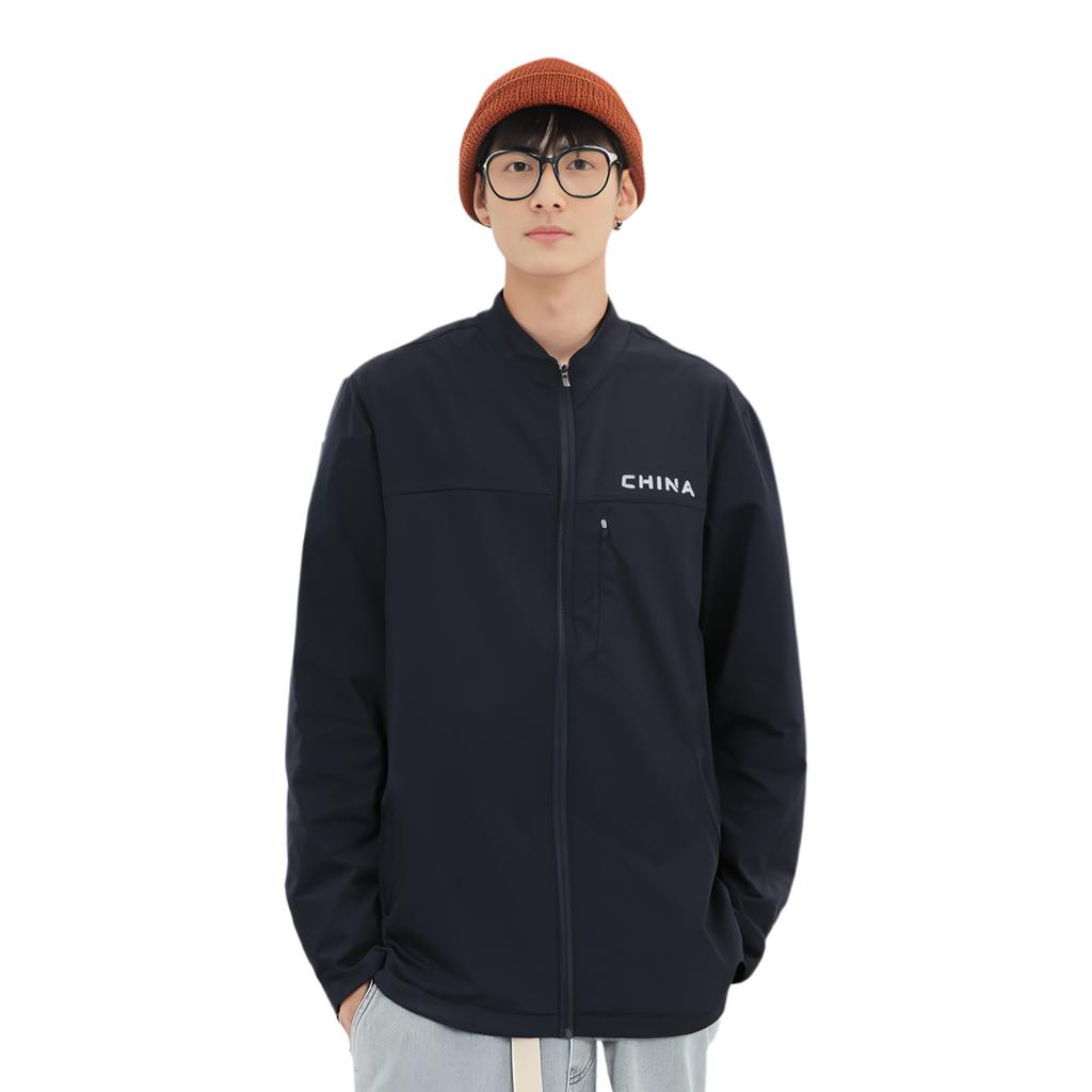 Anta Training Series Letter Zipper Stand Collar Sports Jacket Men jackets Basic-Black 152427703-3