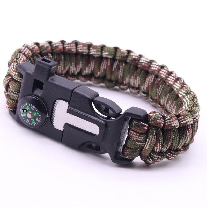 Wildnis Überleben Paracord Armband: War Wolf Spezialkräfte Multifunktionale Rettungsleine für Abenteuer im Freien