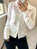 Plaid Korean-Style Embroidered Shirt: Women's Versatile Long-Sleeved Stand Collar Top