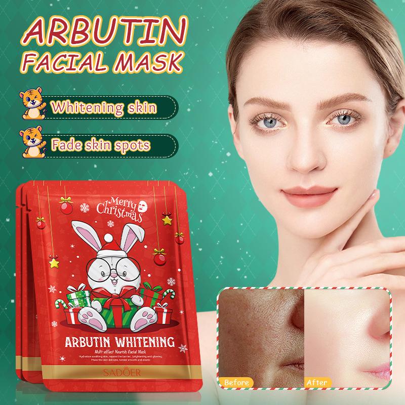 Christmas Mask 25g Packaged Hyaluronic Acid Moisturizing Hydration Facial Mask Patch