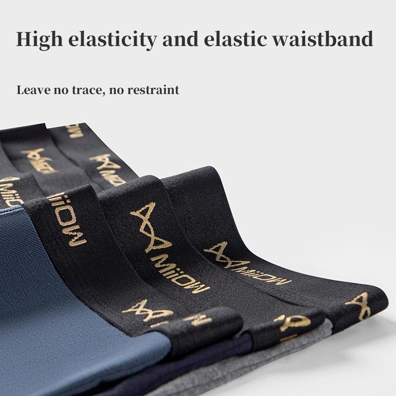 MiiOW 3Pcs Men's Underwear Boxer Shorts Youth Cotton Men's Boxing Shorts, Breathable Underwear