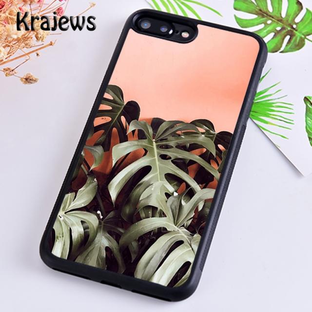 Krajews Monstera Flower Tropical Green Leaves Phone Case Cover For iPhone 14 5 6s 7 8 Plus XR XS 11 12 13 Pro Max Galaxy S21 S22