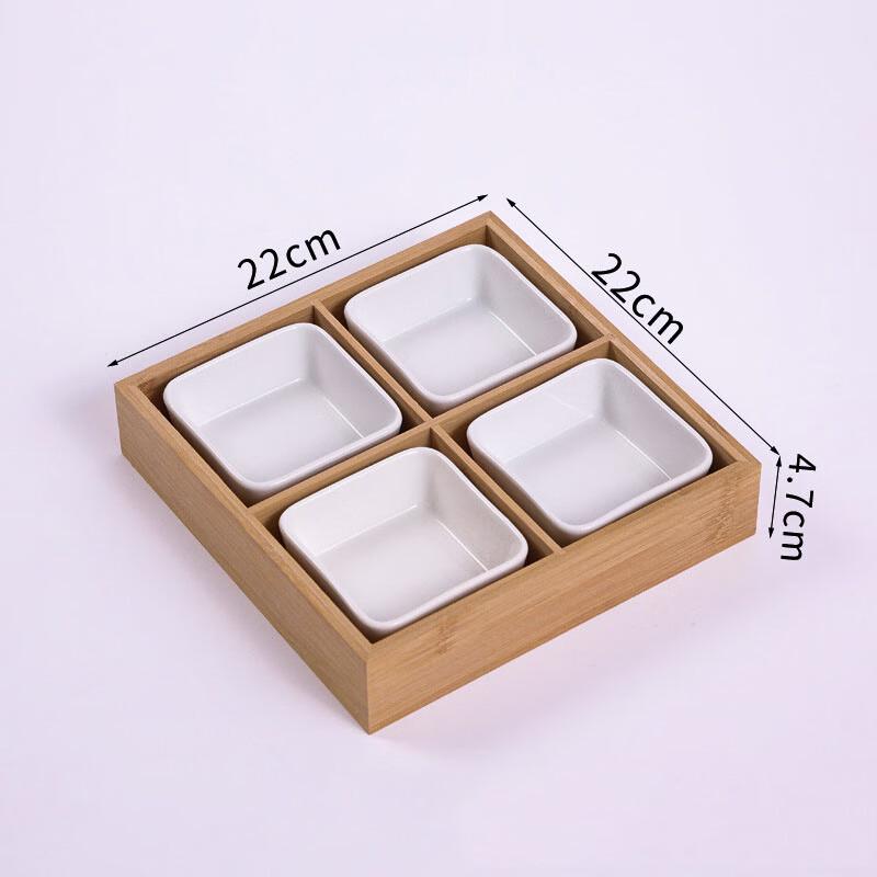 Mingchuxing Bamboo Wood Divided Serving Tray