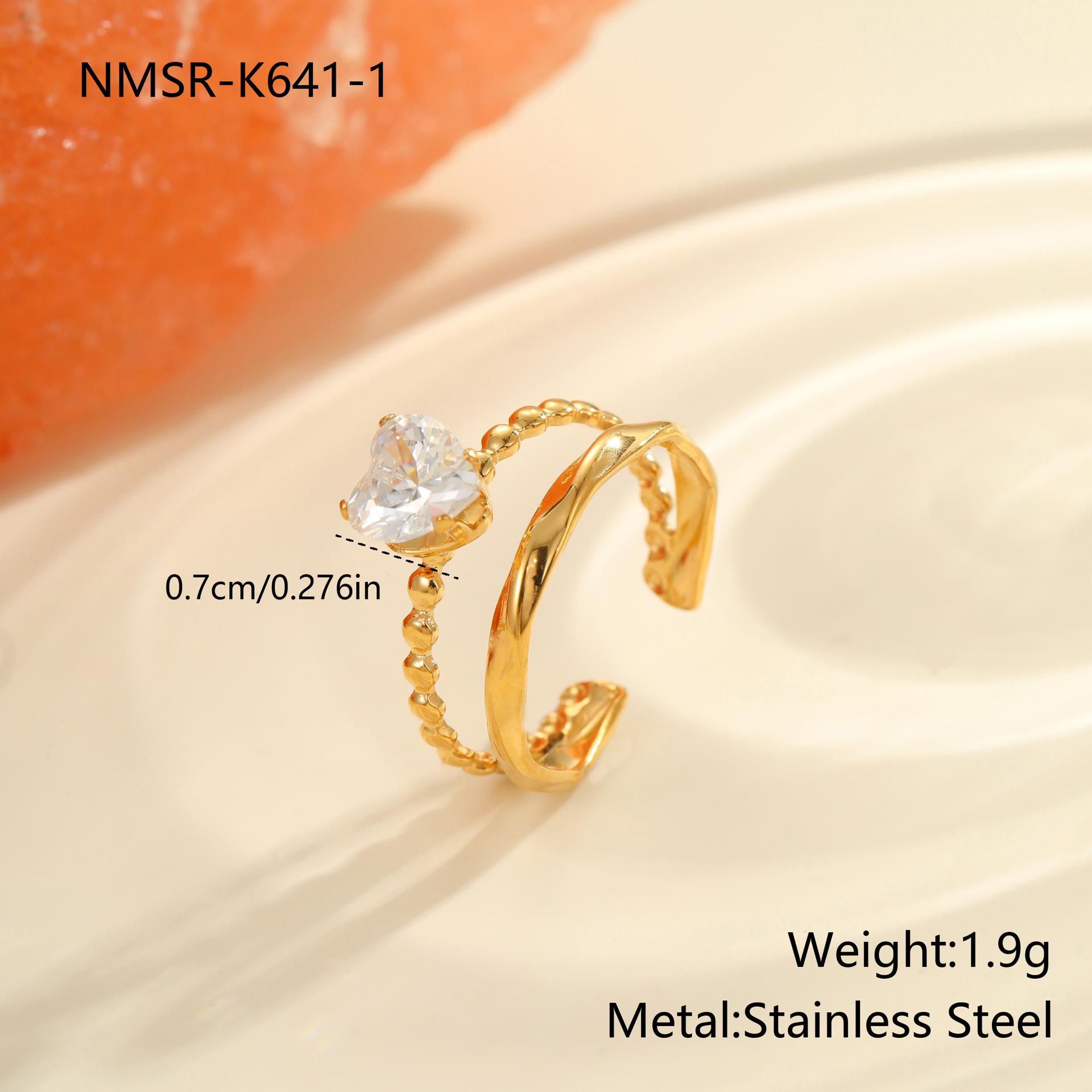 GEMCHIC Women s Stainless Steel Ring with Cubic Zirconia Geometric Design Fashion Light Luxury Jewelry