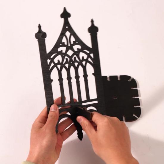 Gothic Throne Wall Floating Shelf Black Wooden Wall Mount Display Shelf Decoration Living Room Bedroom Bathroom Storage Rack