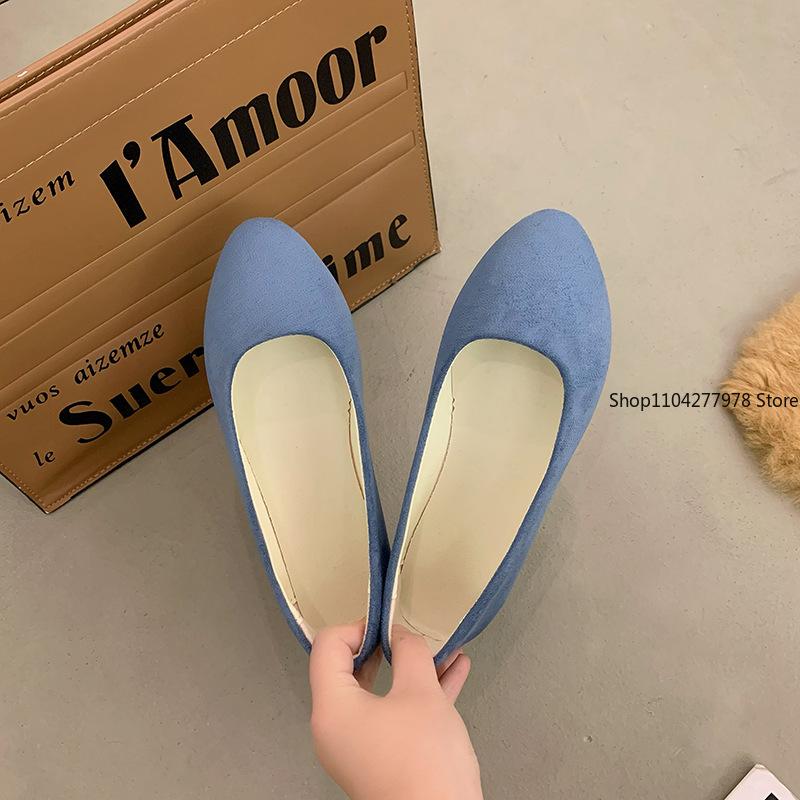 Fashion Plus Size 43 Women Flats Slip On Flat Shoes Candy Color 2025 Woman Boat Shoes Black Loafers Faux Suede Ladies Ballet Flats