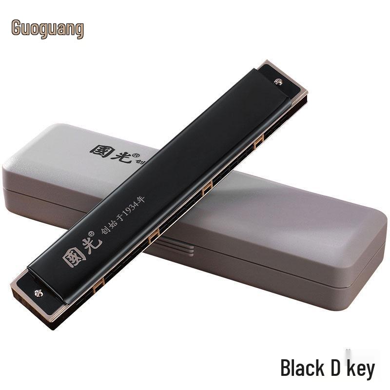 Guoguang 24-Hole Harmonica Set: Beginner to Pro Level, Double Reed, 12 Keys, Suitable for All Ages.
