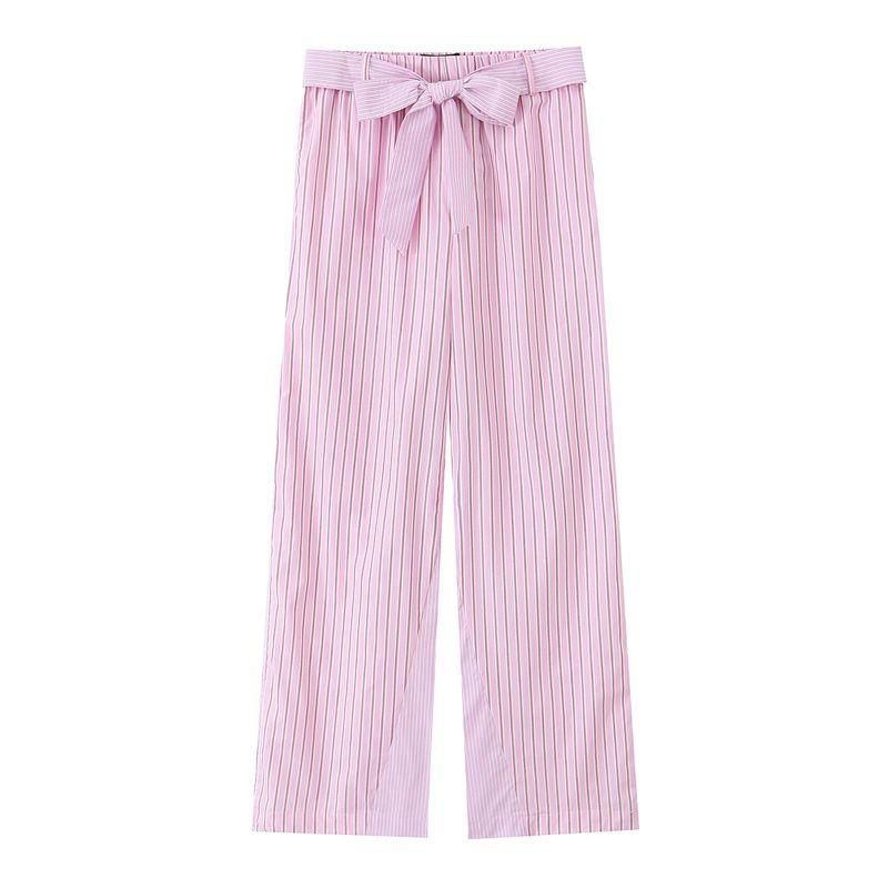 Kaslead New Women clothes Western Style Stripe Short Shirt Vest Casual Pants 2658899 2659899