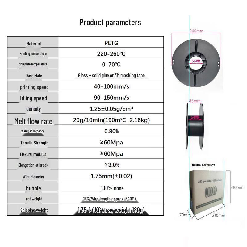 PETG 3D Printer Filament 1.75mm