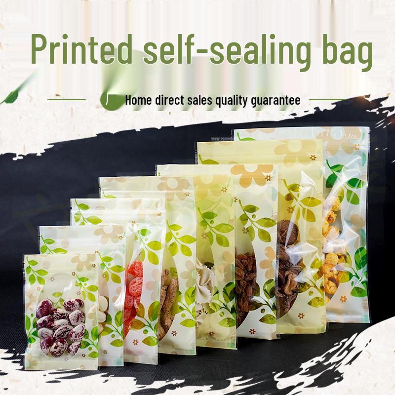 Прозрачные самозапечатывающиеся пакеты с зип-застежкой для сухофруктов и чая 14 Silk Flat Bottom - Floral 100 pcs 14x20cm 1990₽