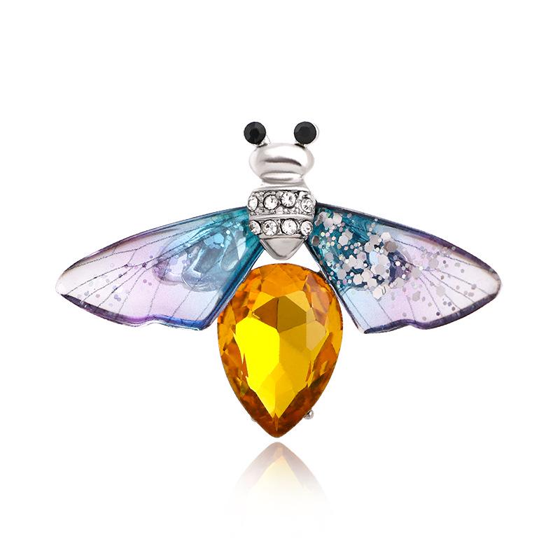 European-American Retro Dragonfly & Bee Rhinestone Brooch Pin