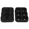 6 Grid Ice Ball Maker Black Reusable Ice Ball Mold for Beer Cocktail Wine Beverage