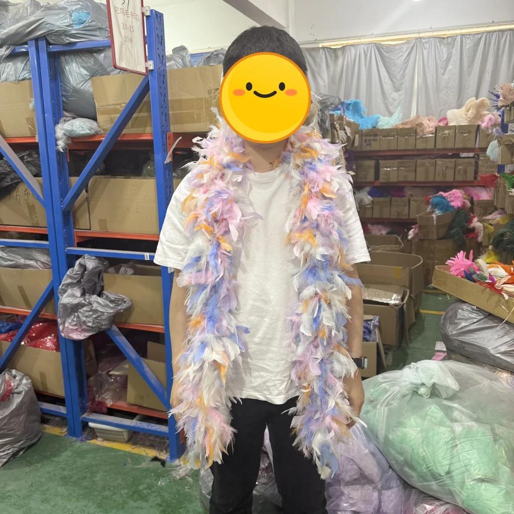 DIY 2 Yards Zweifarbige Truthahnfeder Boa Schal Schal 130g Marabutfedern für Hochzeitsfeier Kostüm Nähen Dekor Zubehör