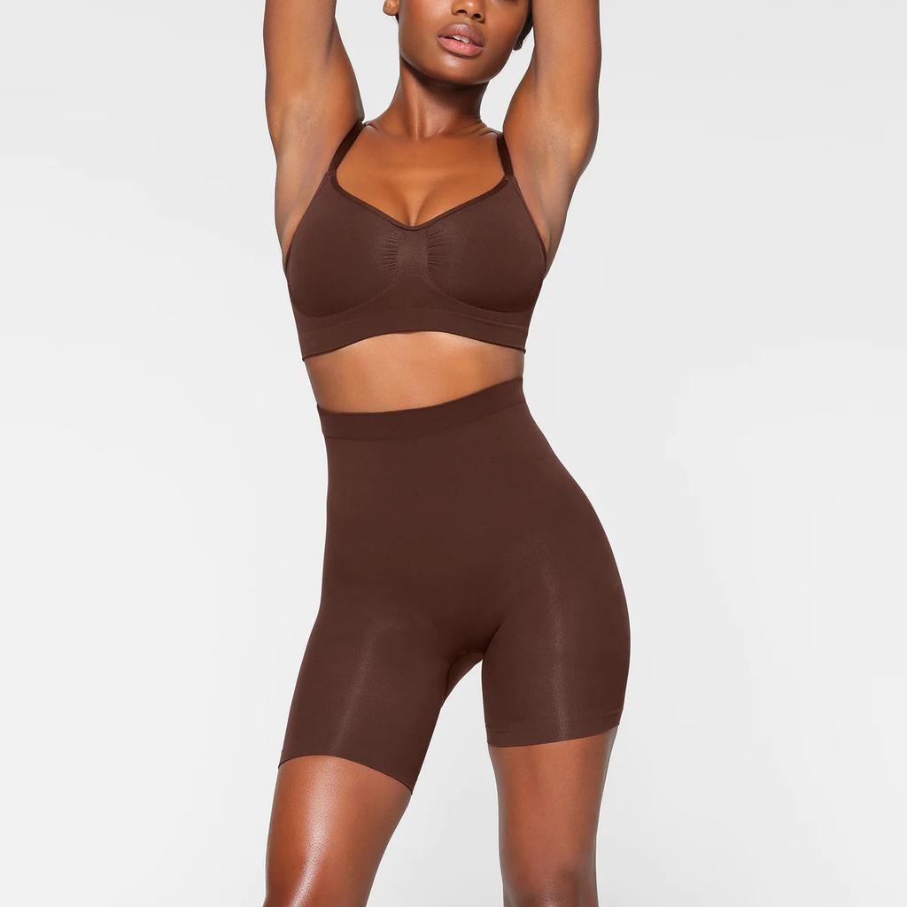 SKIMS Seamless Sculpt Mid Thigh Shorts Women Underwear Cocoa BO-SHO-3363-COA