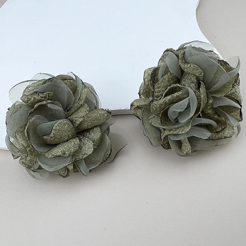 Übertriebene Große Stoffblumen Ohrstecker Für Damen Elegante Blütenblatt-Ohrringe Trendiger Schmuck Wed-Accessoires