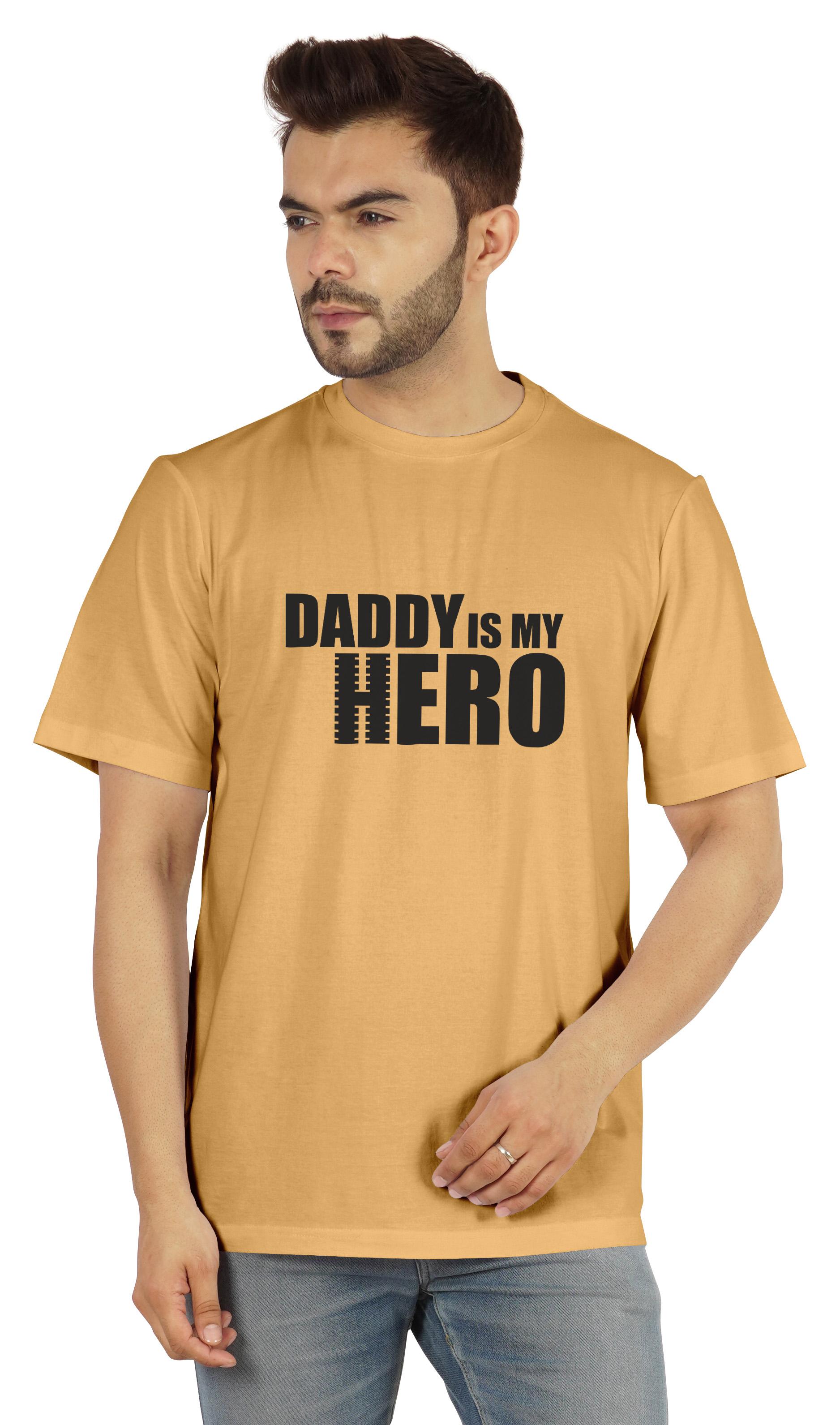 

Inkmeso Чоловіча футболка з малюнком Daddy Is My Hero Футболка з джерсі День батька XXL жовтий