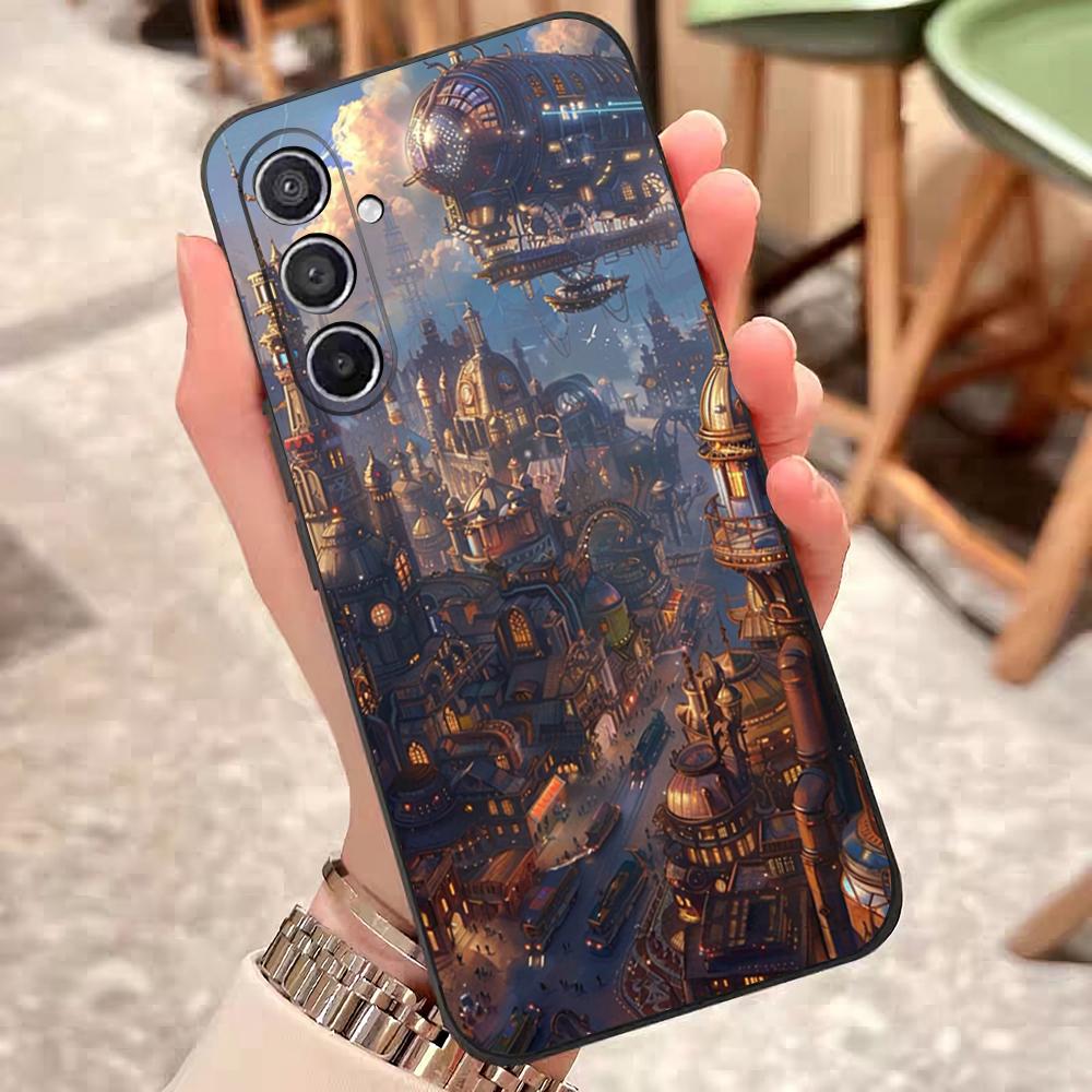 

Steampunk Fantasy City Phone Case For Samsung S25 Edge 24 23 22 21 20 Ultra Plus Fe Galaxy A54 53 34 25 16 Silicon Cover Samsung S21 Ultra