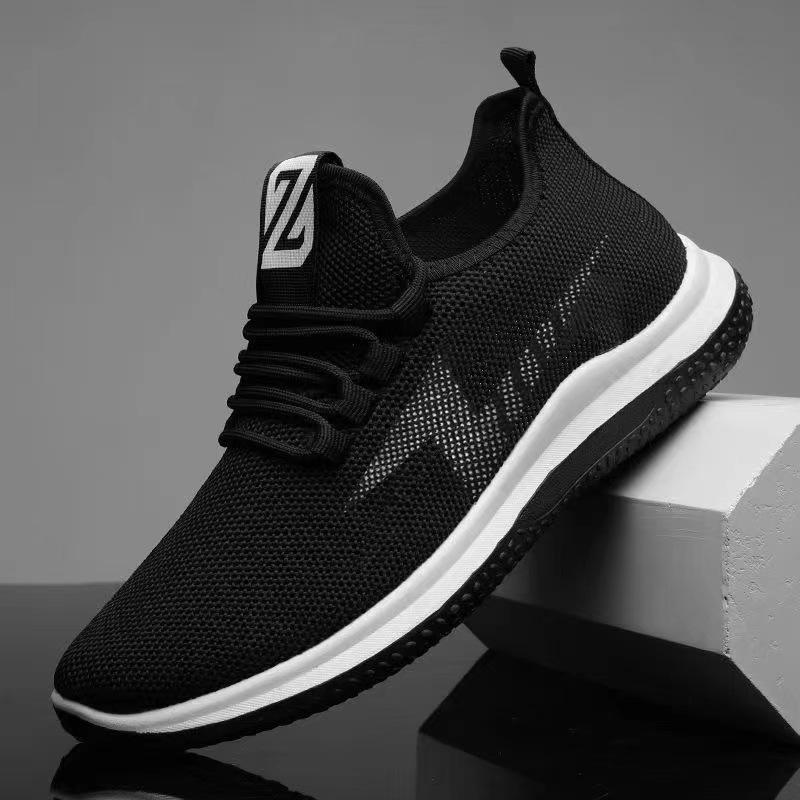 Men's spring and autumn new comfortable breathable cloth shoes lace-up thickened sports shoes casual walking shoes